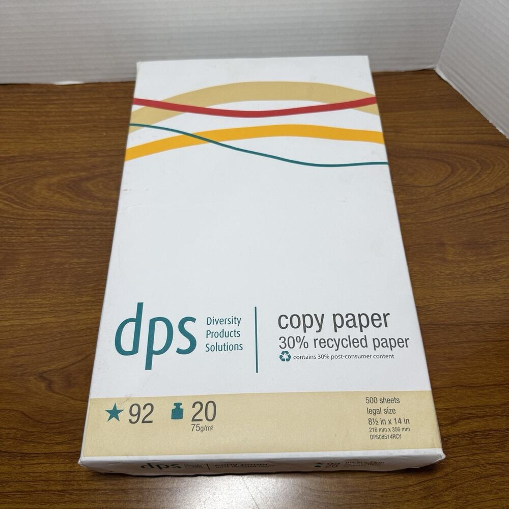 DPS by Staples 8.5" x 14" Copy Paper, 20 lbs., 92 Brightness, 500/Ream...